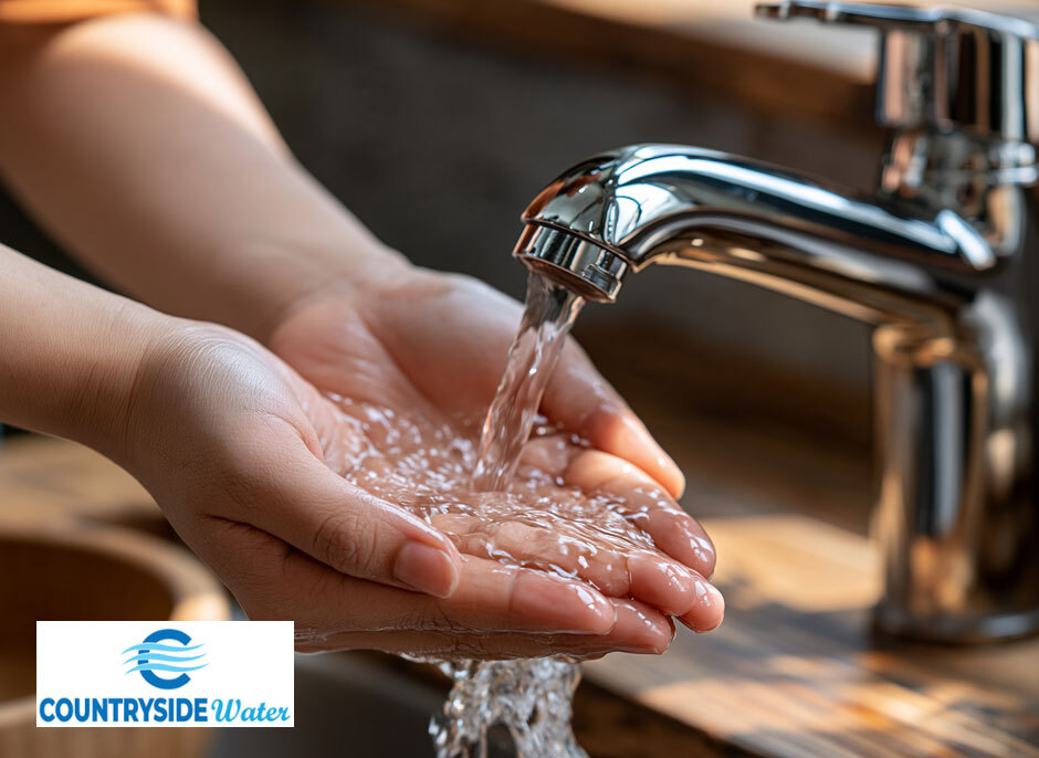 A resident in Pinellas County washing their hands with soft water.